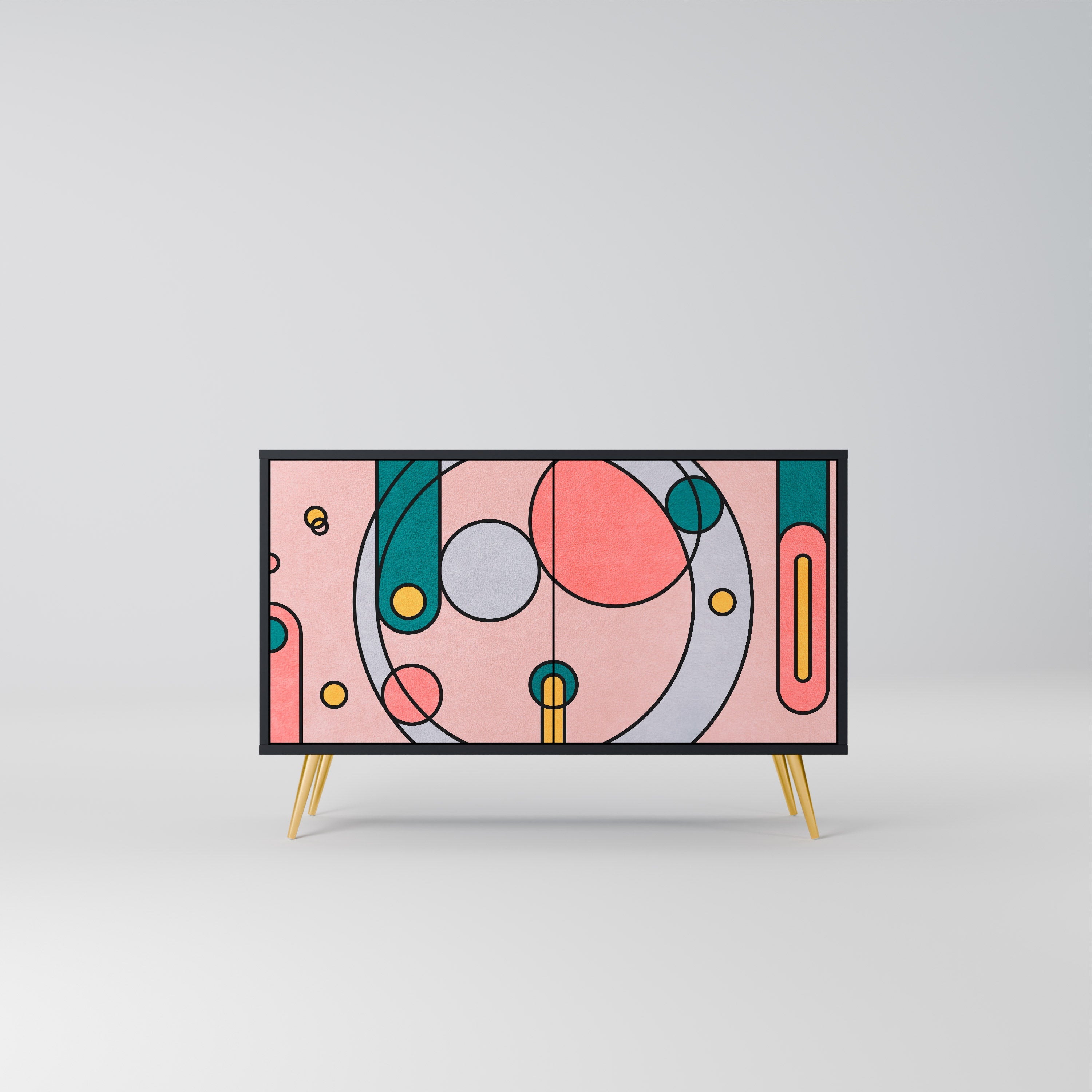 GOSSAMER ECHOES Sideboard mit 2 Türen in Schwarz