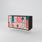 GOSSAMER ECHOES Sideboard mit 2 Türen in Schwarz