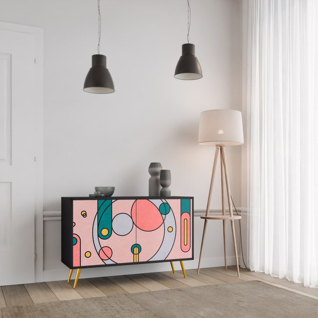 GOSSAMER ECHOES Sideboard mit 2 Türen in Schwarz