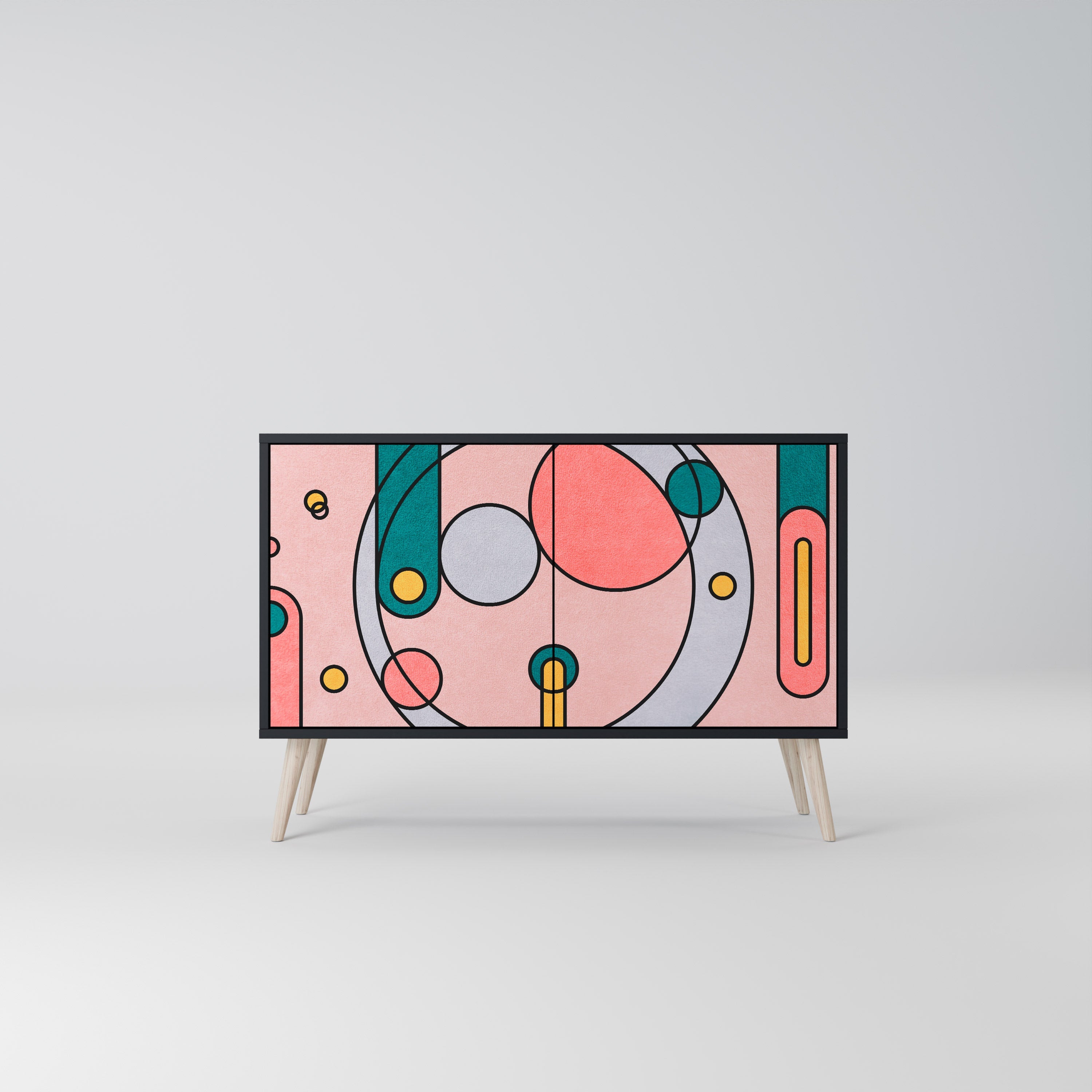 GOSSAMER ECHOES Sideboard mit 2 Türen in Schwarz