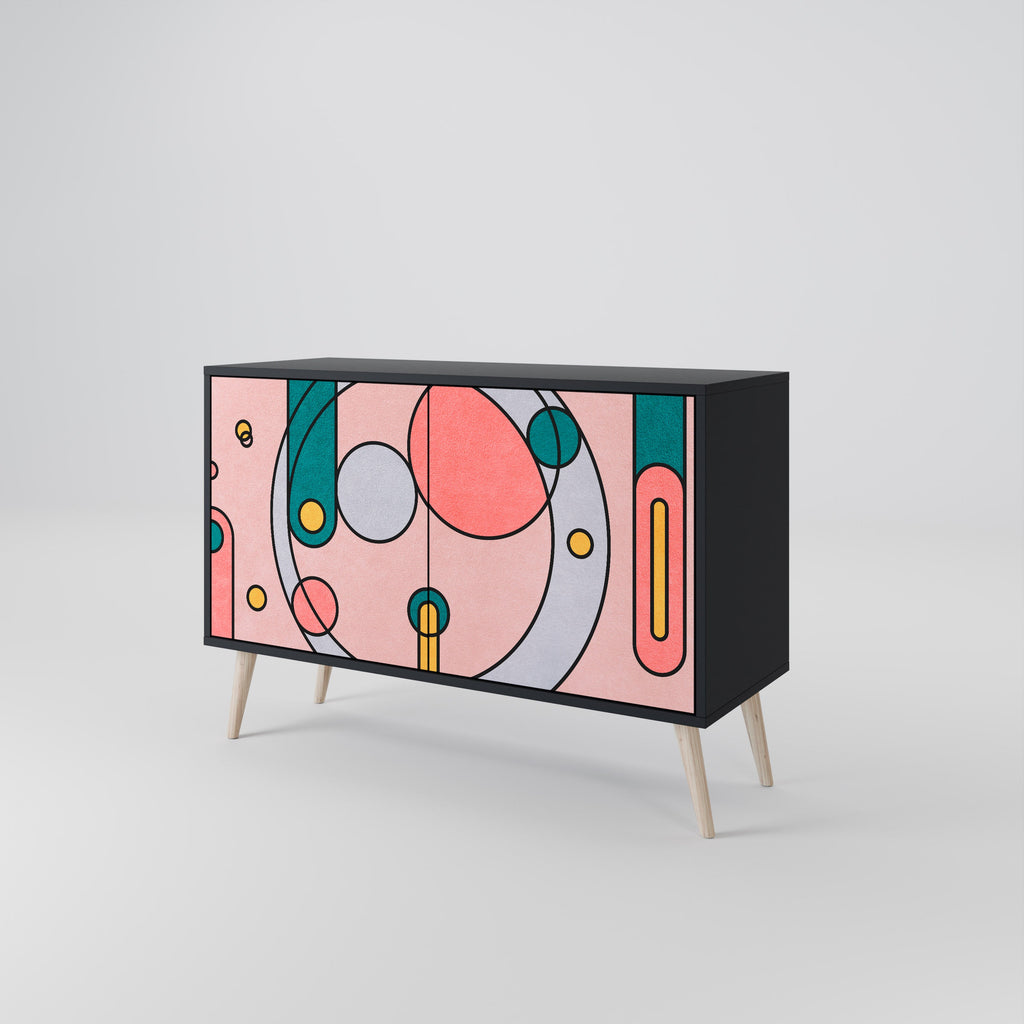 GOSSAMER ECHOES Sideboard mit 2 Türen in Schwarz