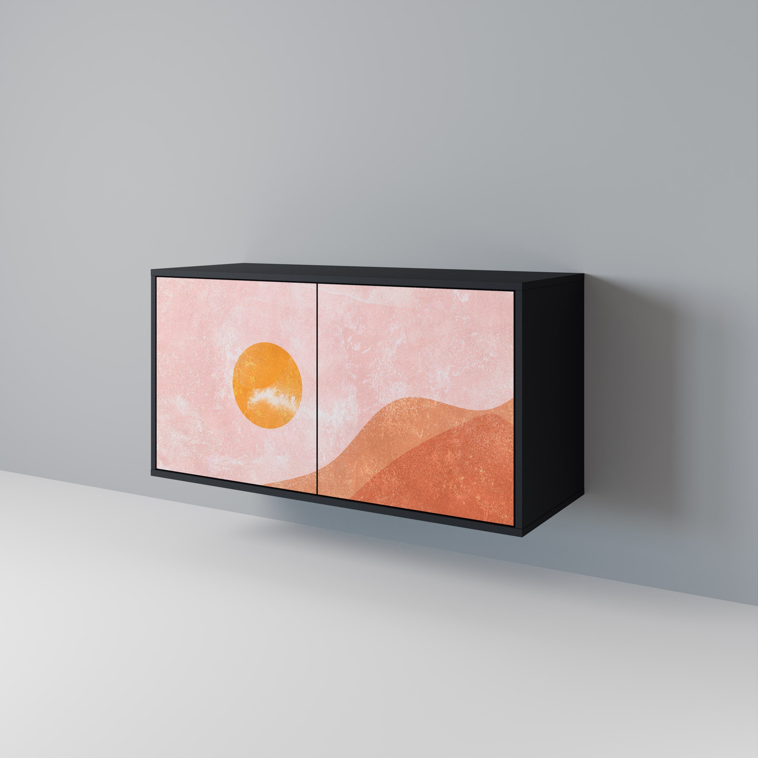 LUMINOUS SUNLIGHT Sideboard mit 2 Türen in Schwarz