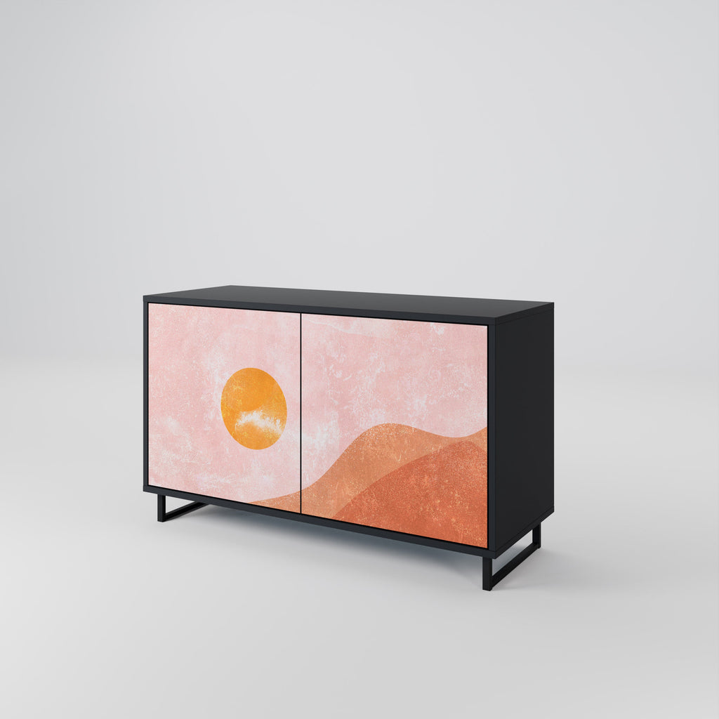 LUMINOUS SUNLIGHT Sideboard mit 2 Türen in Schwarz