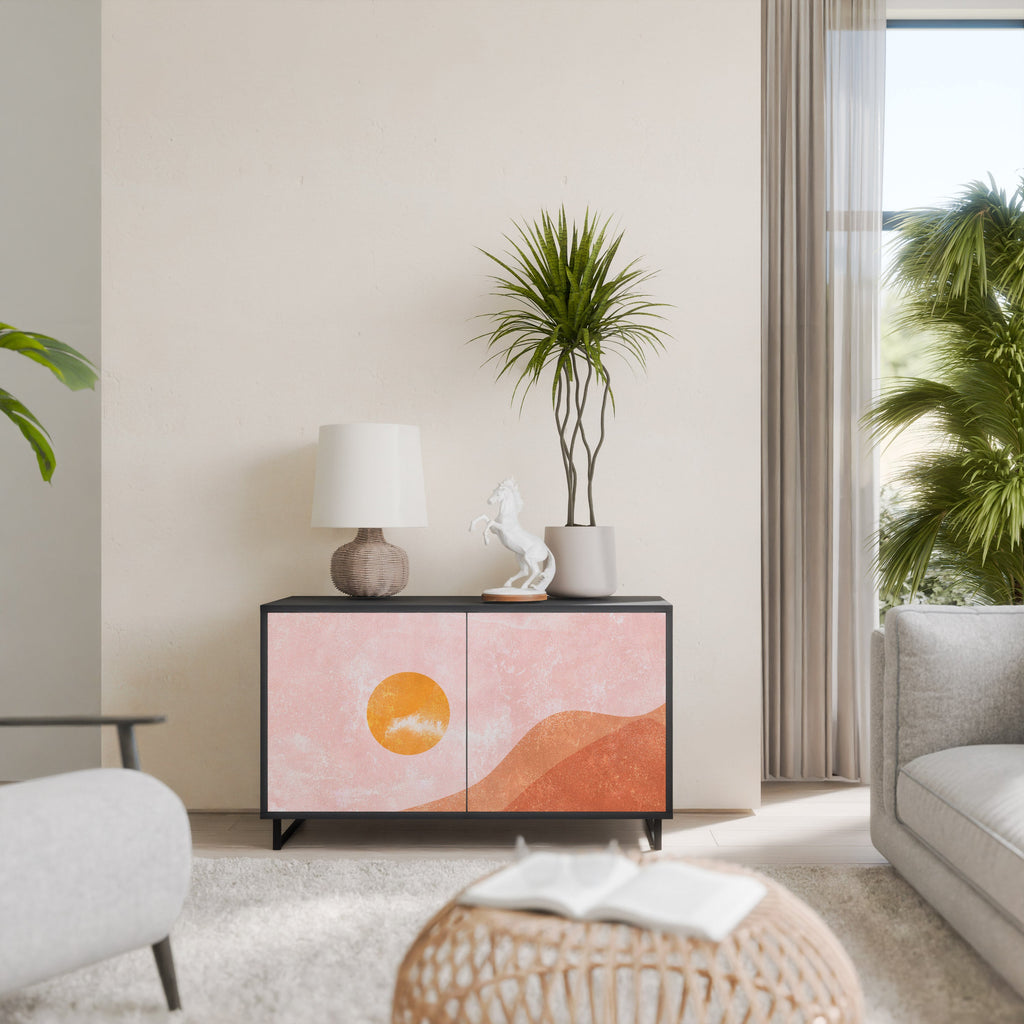 LUMINOUS SUNLIGHT Sideboard mit 2 Türen in Schwarz