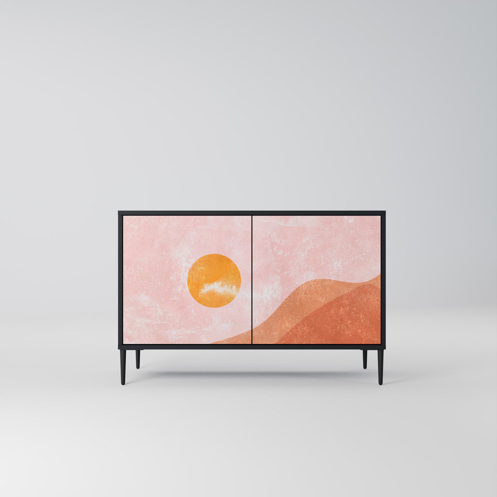 LUMINOUS SUNLIGHT Sideboard mit 2 Türen in Schwarz