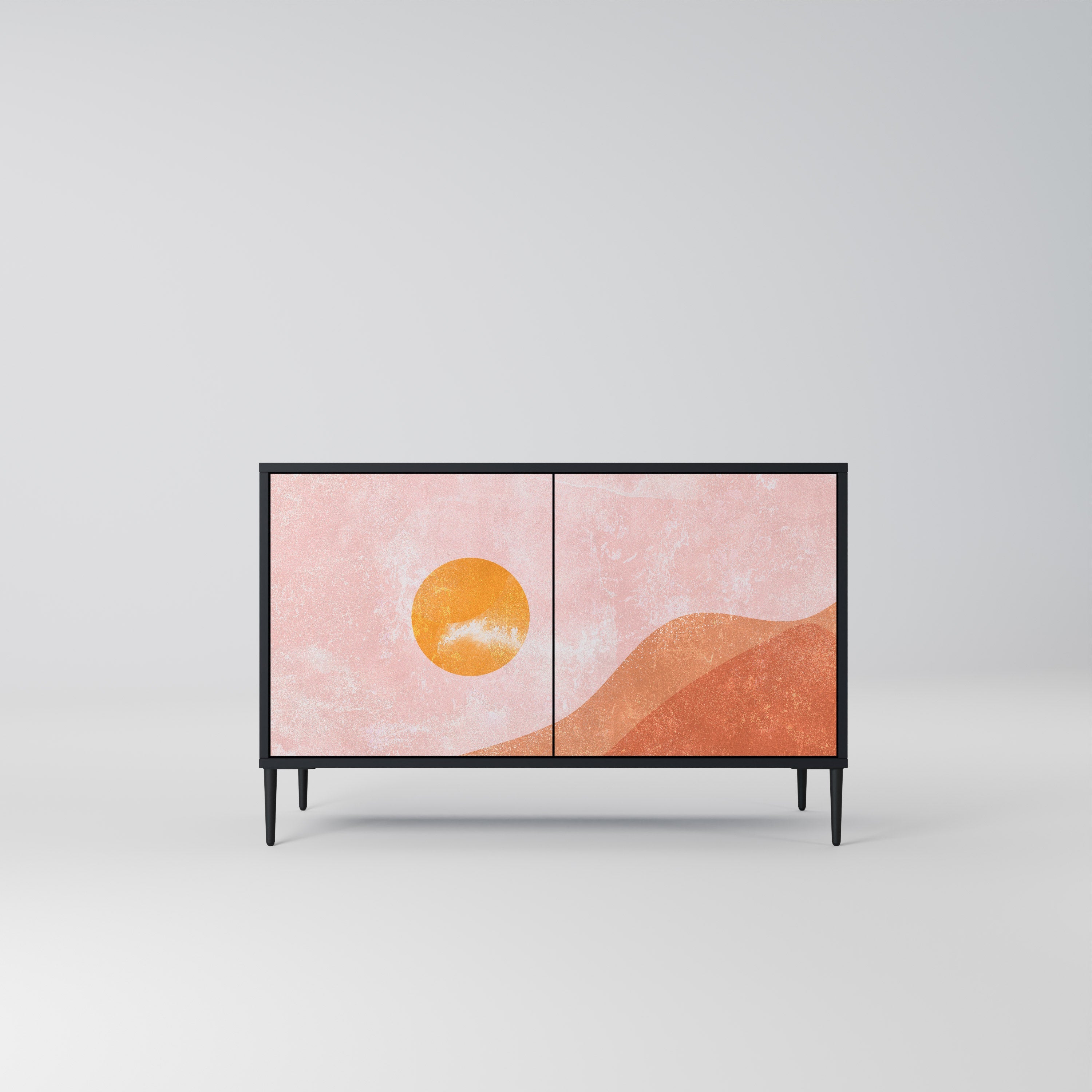 LUMINOUS SUNLIGHT Sideboard mit 2 Türen in Schwarz