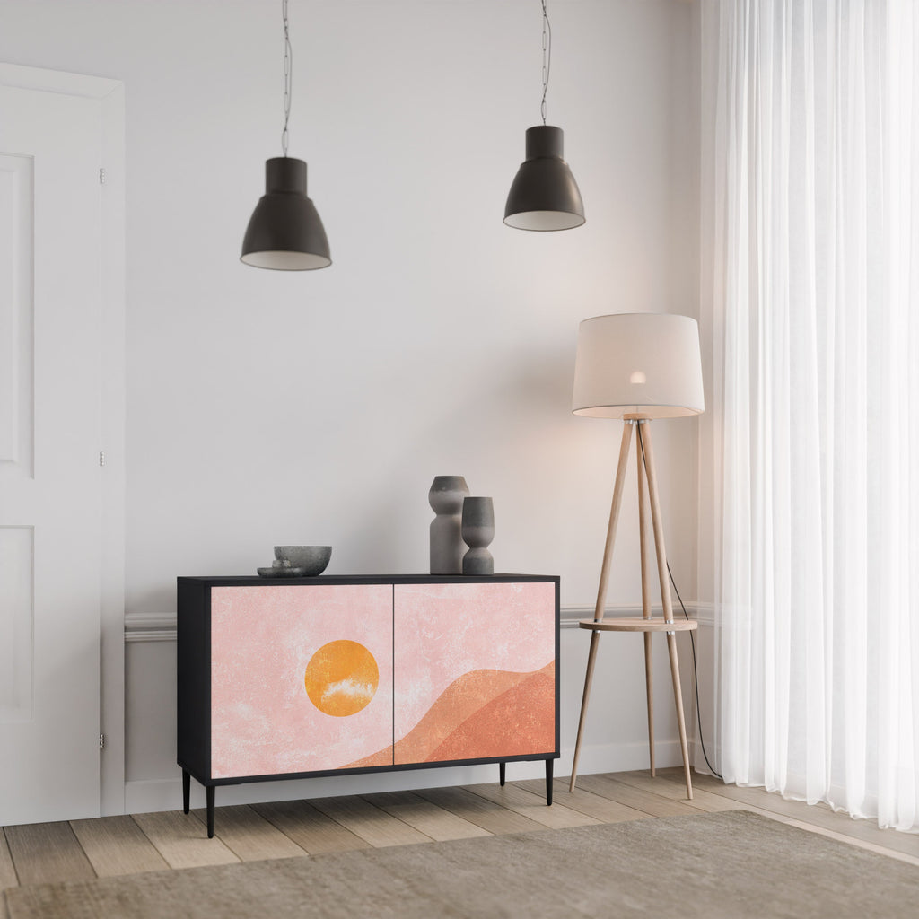 LUMINOUS SUNLIGHT Sideboard mit 2 Türen in Schwarz