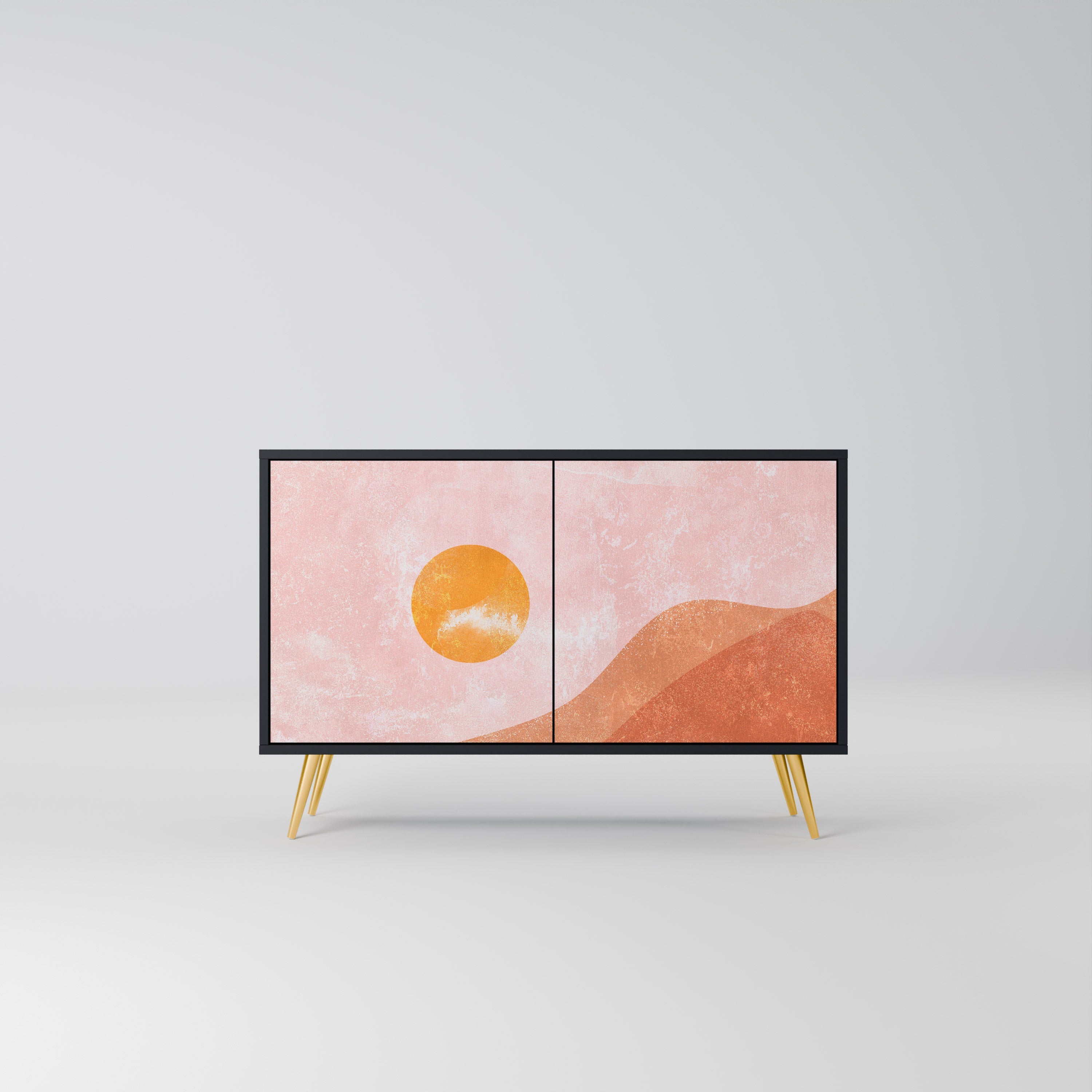 LUMINOUS SUNLIGHT Sideboard mit 2 Türen in Schwarz