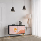 LUMINOUS SUNLIGHT Sideboard mit 2 Türen in Schwarz