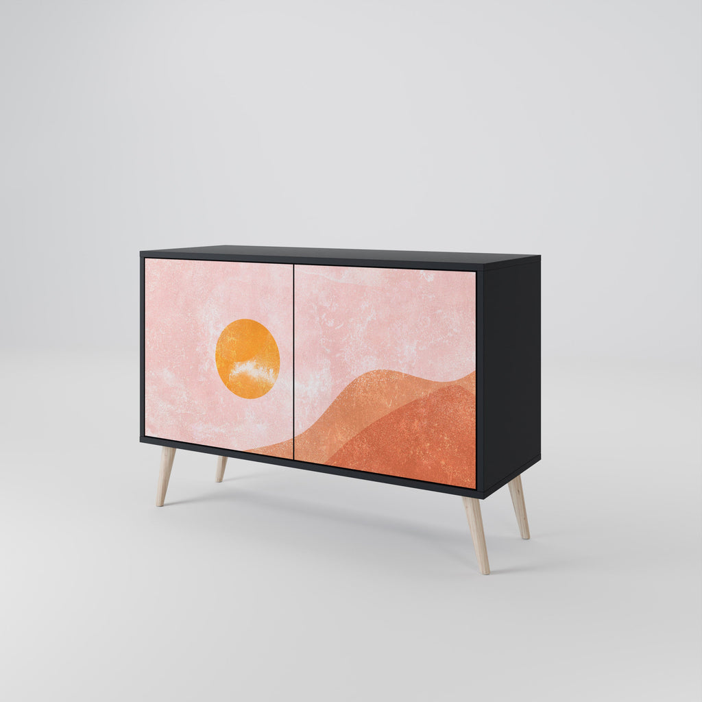 LUMINOUS SUNLIGHT Sideboard mit 2 Türen in Schwarz