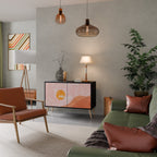 LUMINOUS SUNLIGHT Sideboard mit 2 Türen in Schwarz