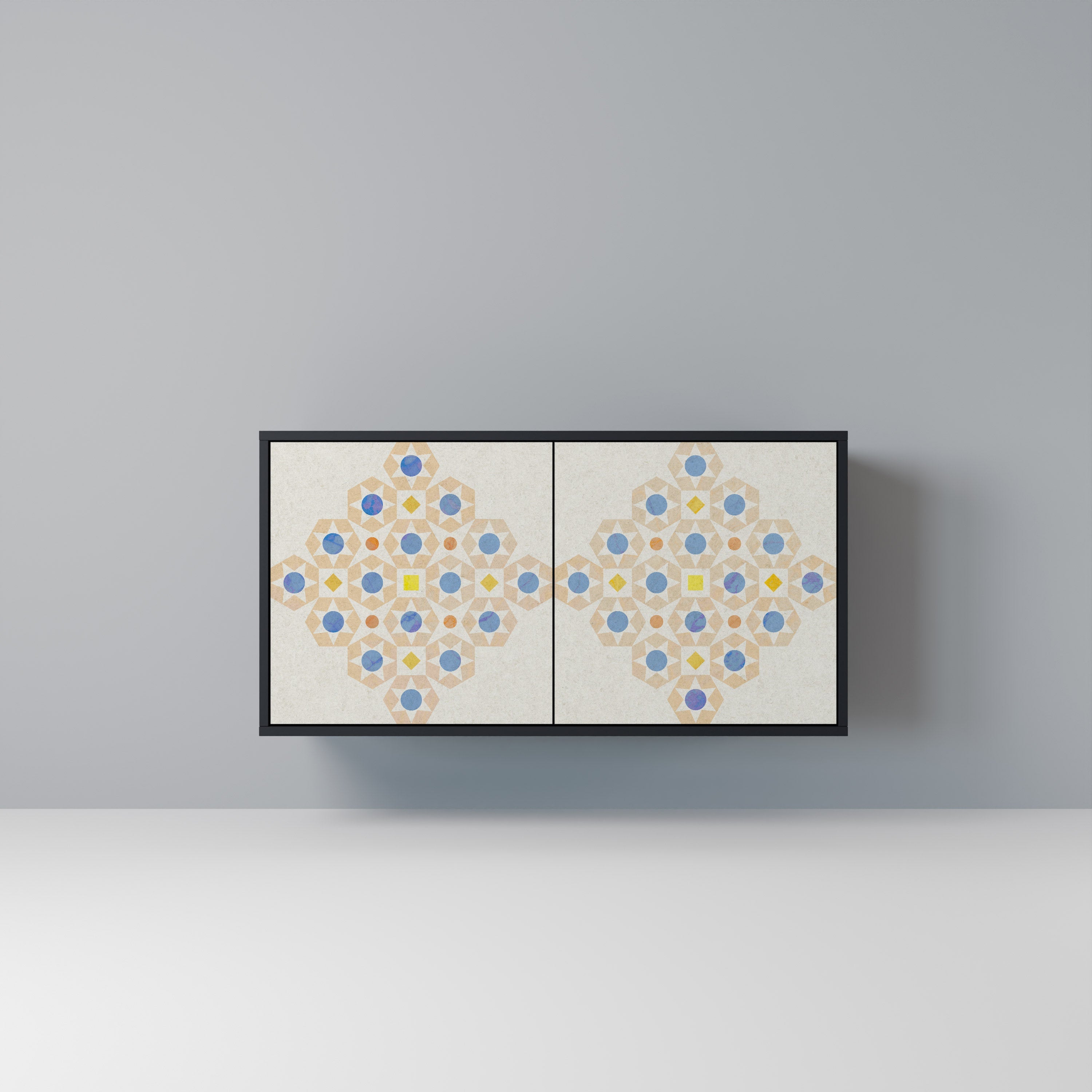 PATTERNED PRISM Sideboard mit 2 Türen in Schwarz