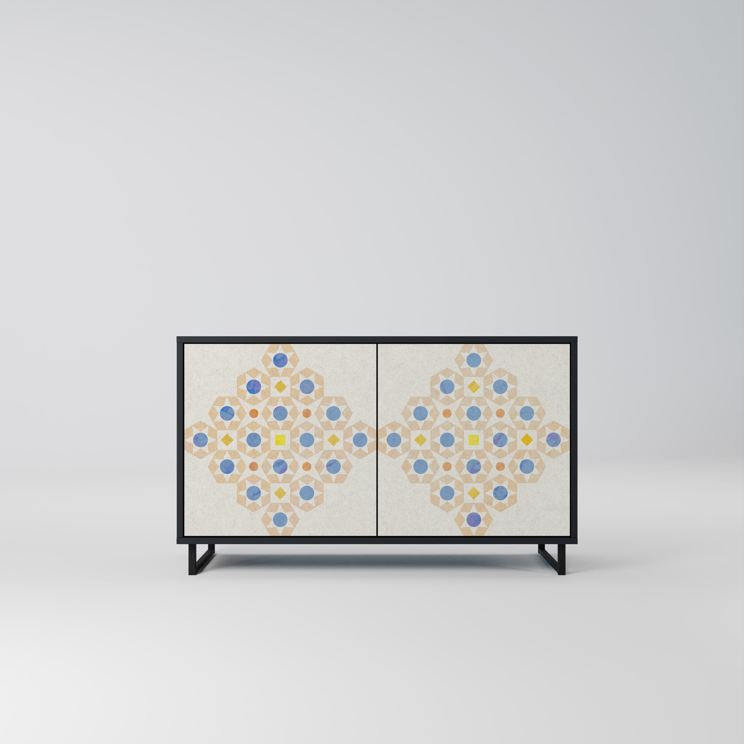 PATTERNED PRISM Sideboard mit 2 Türen in Schwarz