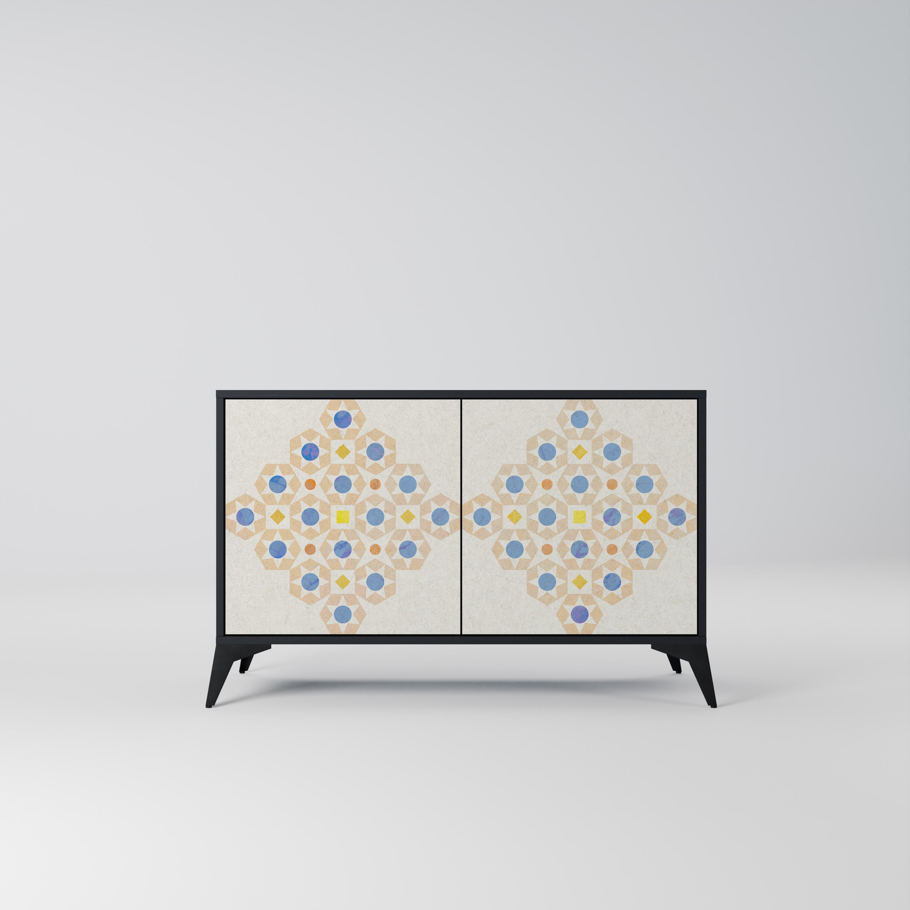 PATTERNED PRISM Sideboard mit 2 Türen in Schwarz