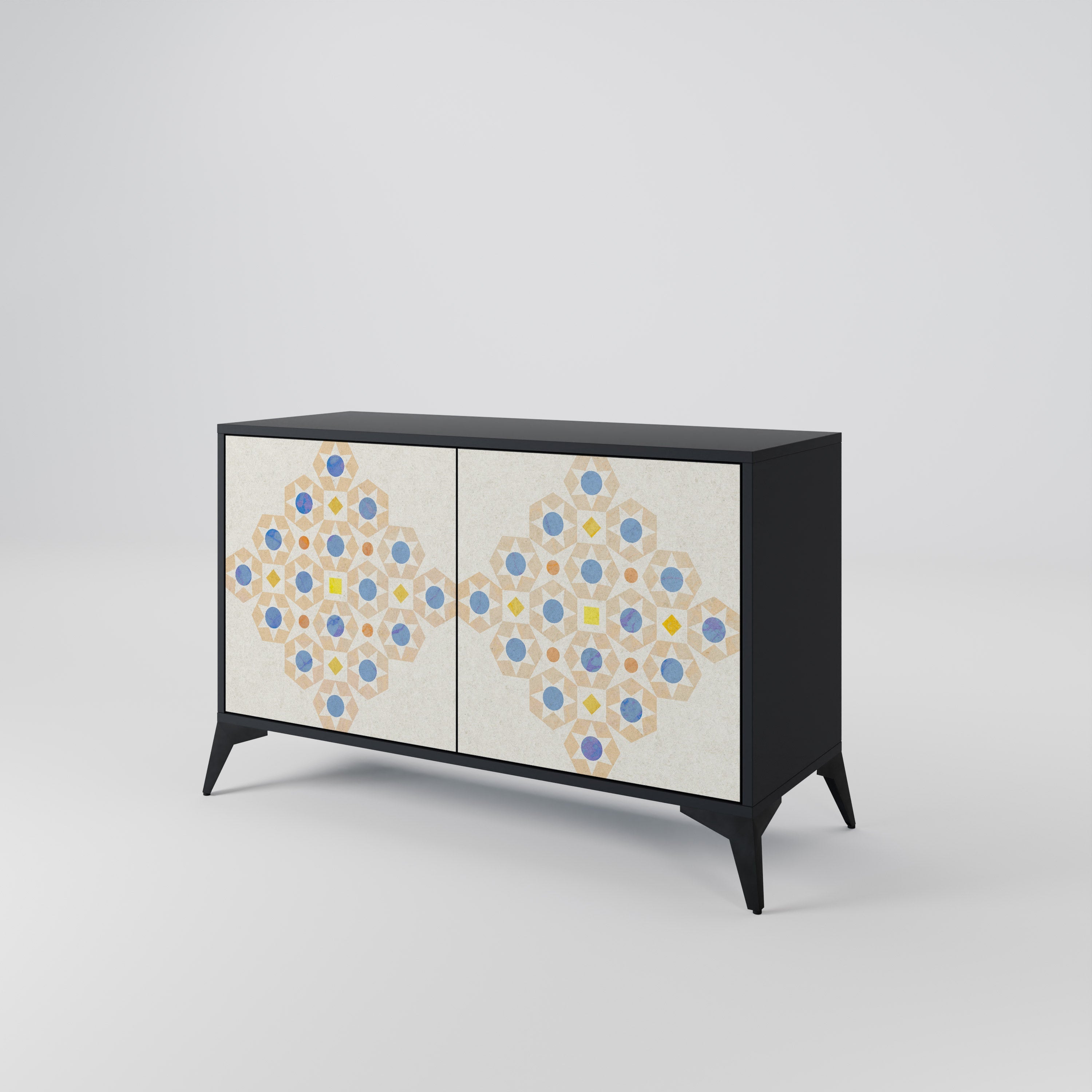 PATTERNED PRISM Sideboard mit 2 Türen in Schwarz