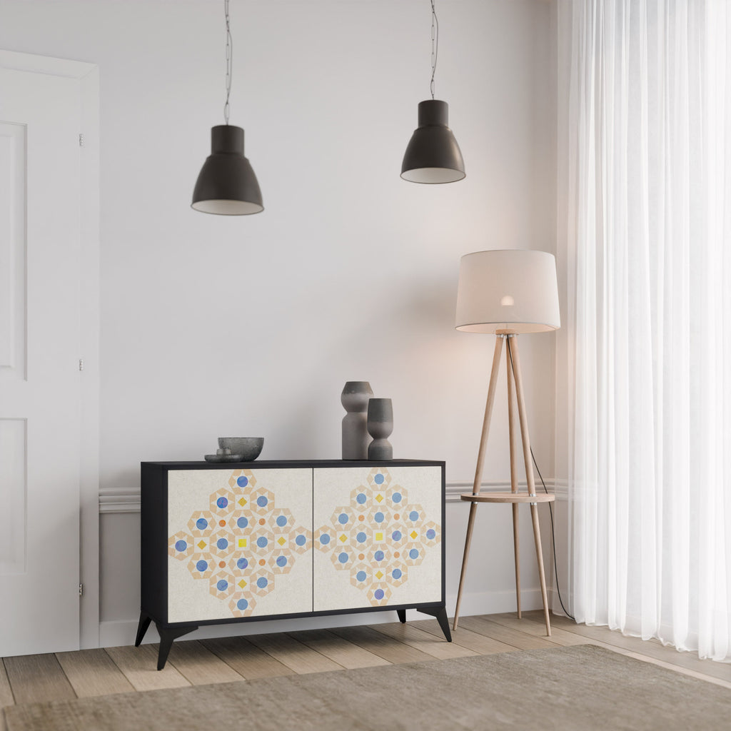 PATTERNED PRISM Sideboard mit 2 Türen in Schwarz