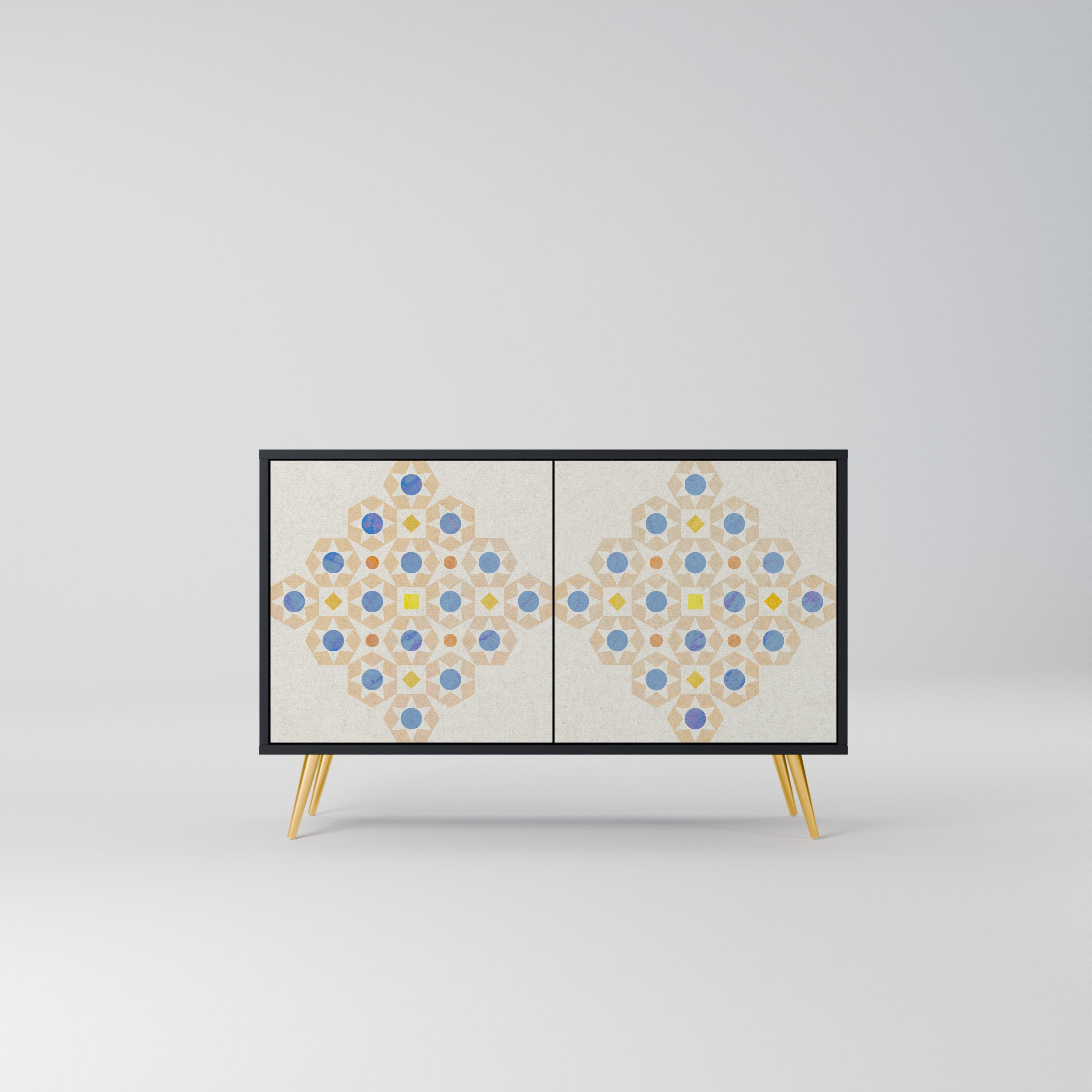 PATTERNED PRISM Sideboard mit 2 Türen in Schwarz