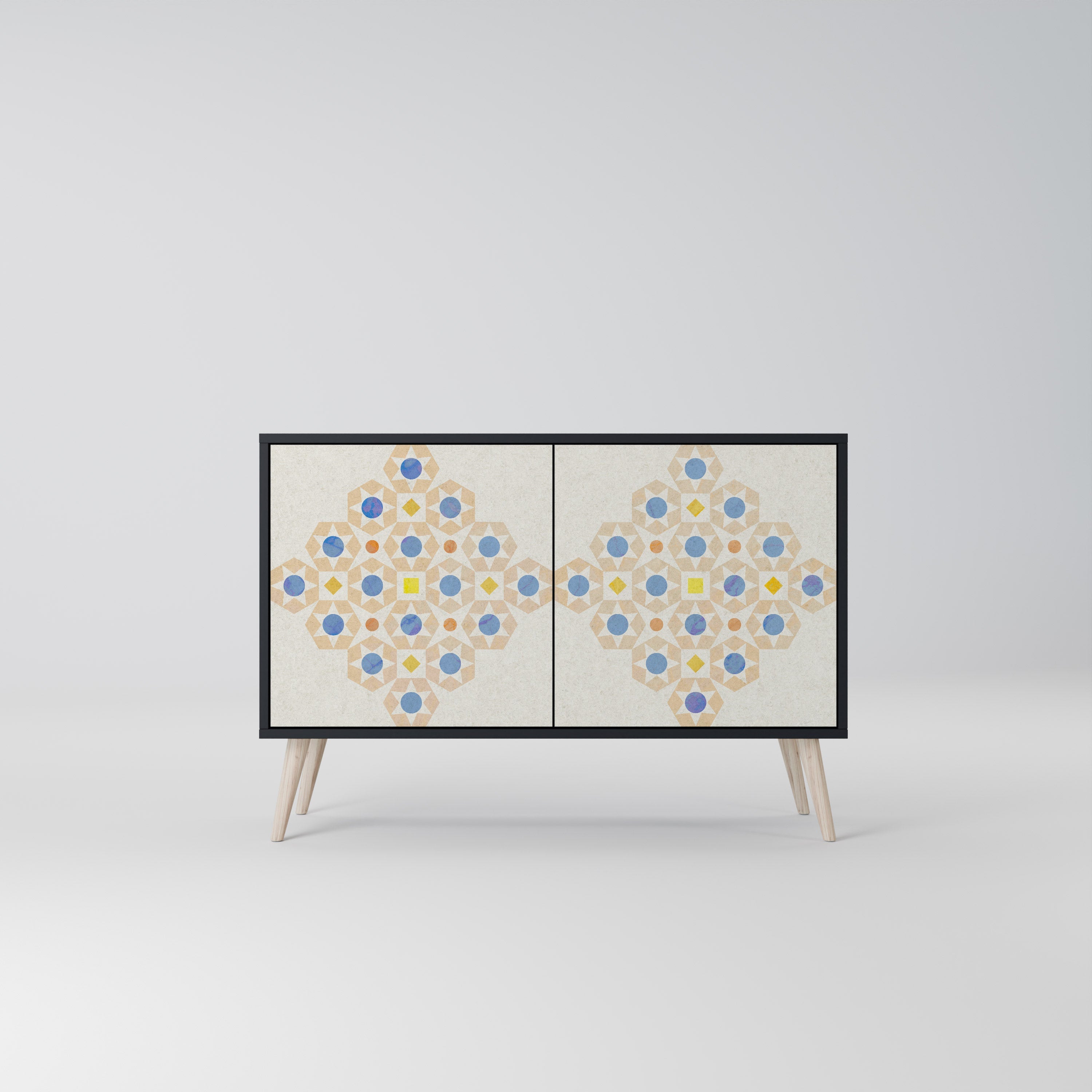 PATTERNED PRISM Sideboard mit 2 Türen in Schwarz