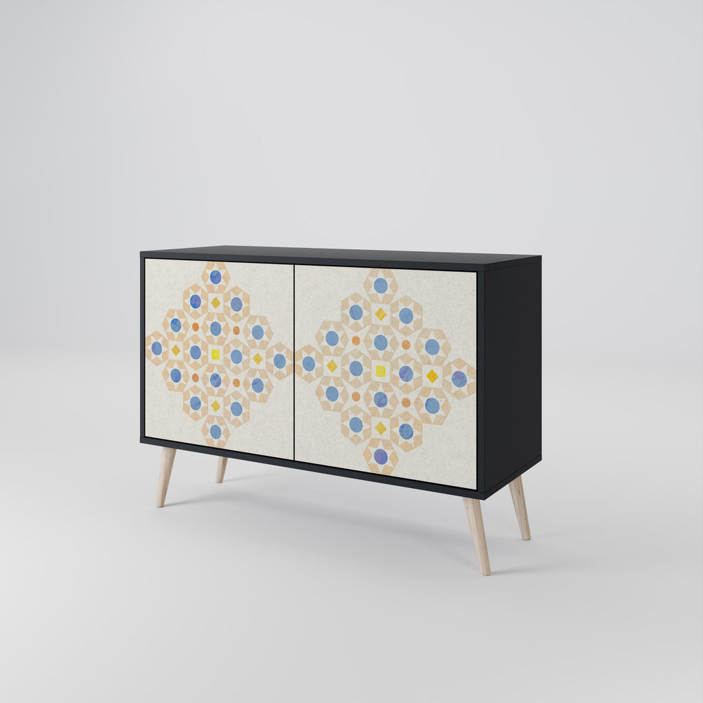 PATTERNED PRISM Sideboard mit 2 Türen in Schwarz