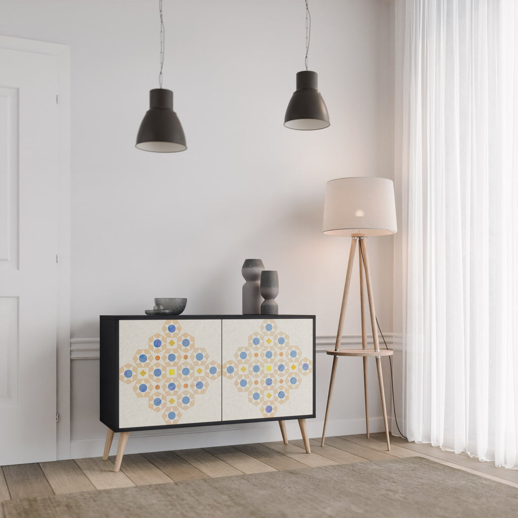 PATTERNED PRISM Sideboard mit 2 Türen in Schwarz