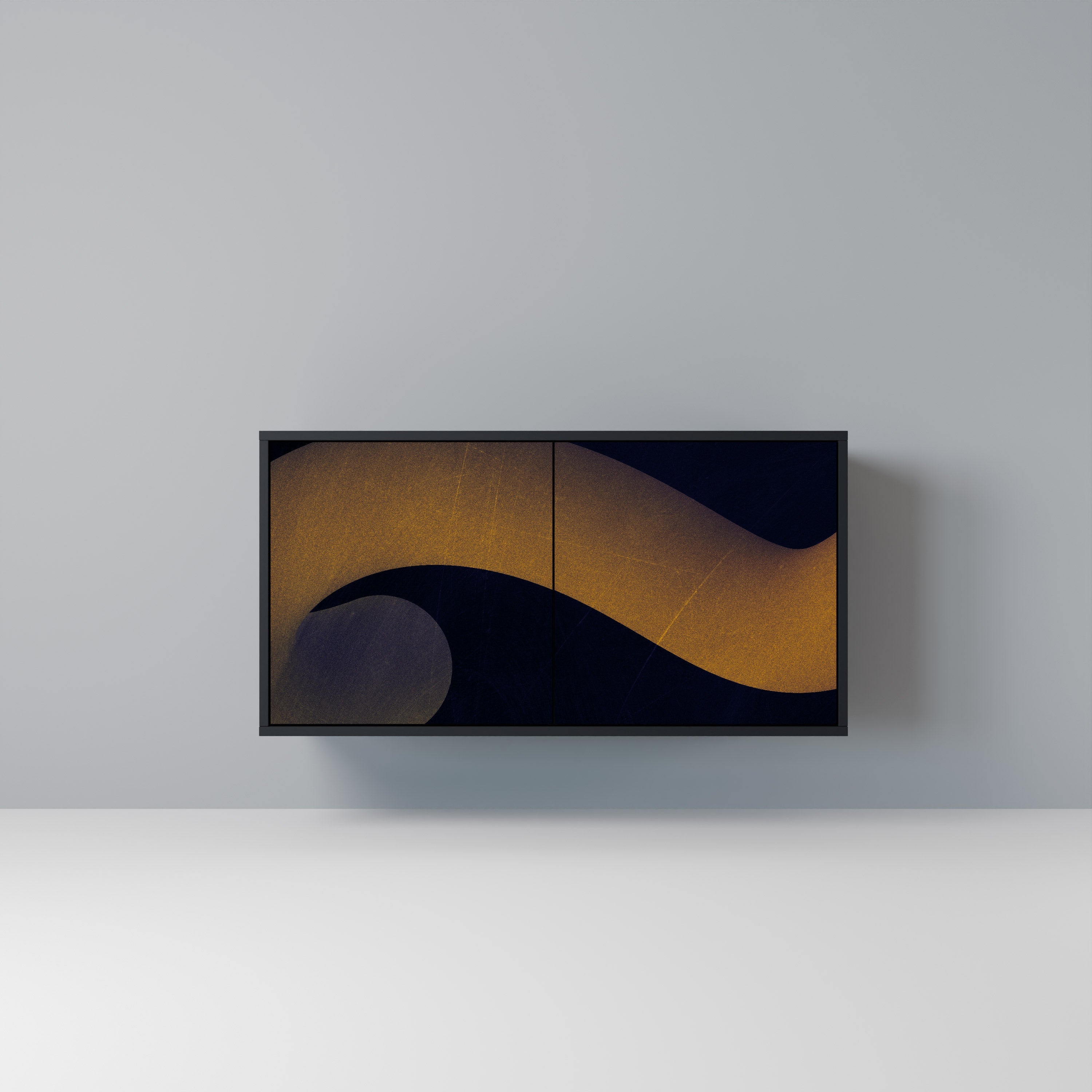 HOLLOW TIME Sideboard mit 2 Türen in Schwarz