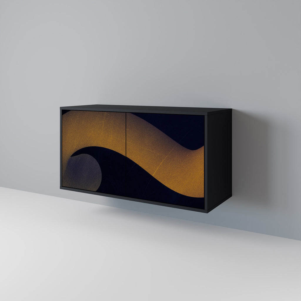 HOLLOW TIME Sideboard mit 2 Türen in Schwarz