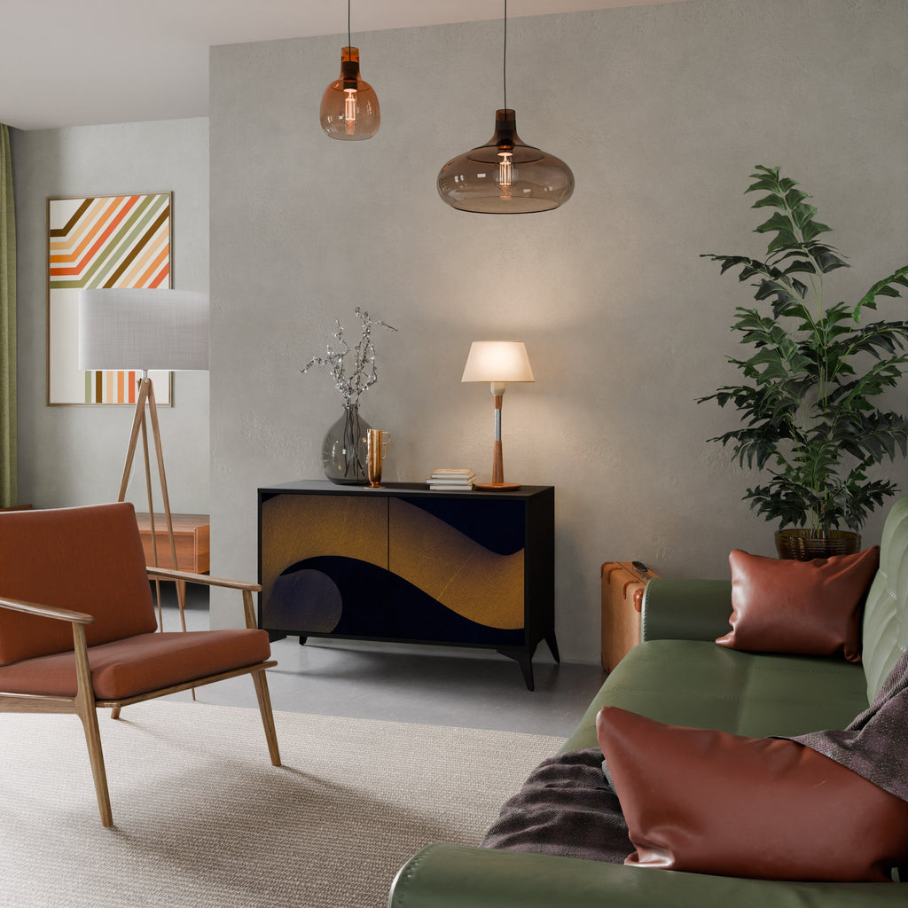 HOLLOW TIME Sideboard mit 2 Türen in Schwarz