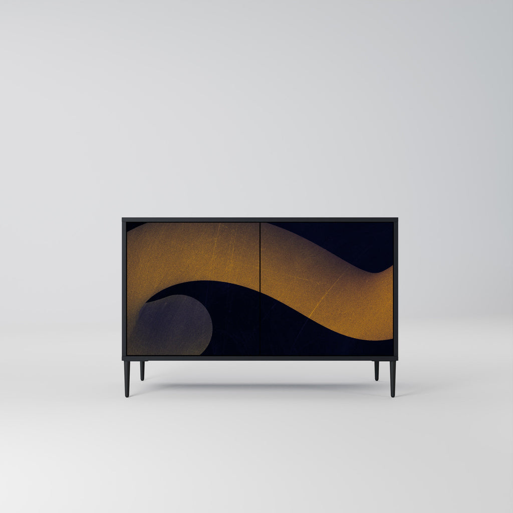 HOLLOW TIME Sideboard mit 2 Türen in Schwarz