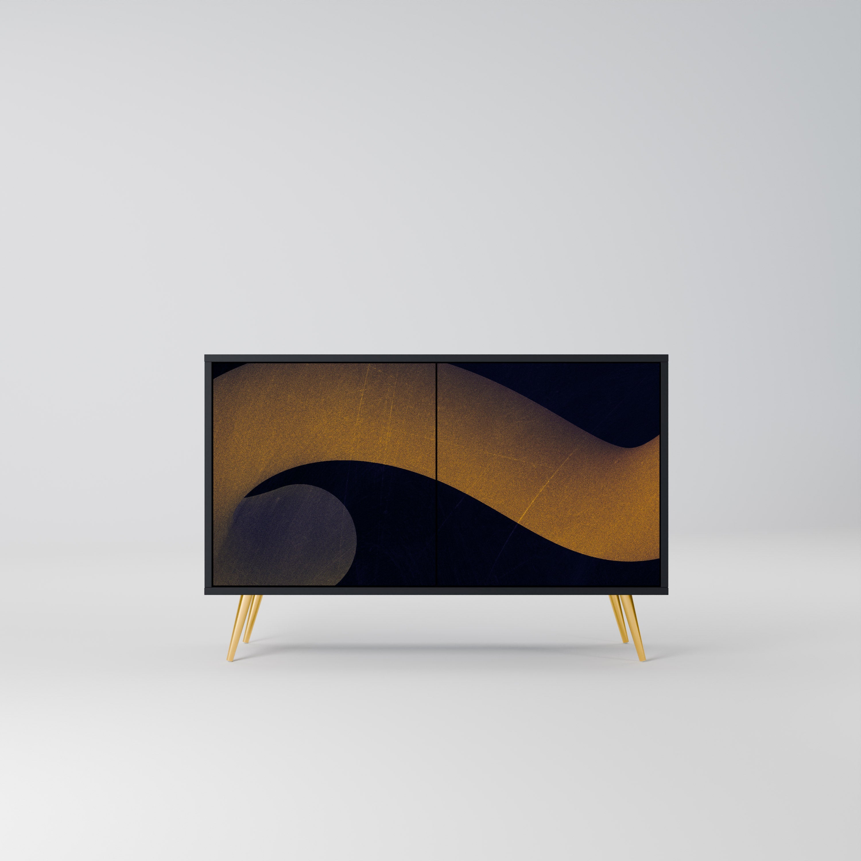 HOLLOW TIME Sideboard mit 2 Türen in Schwarz