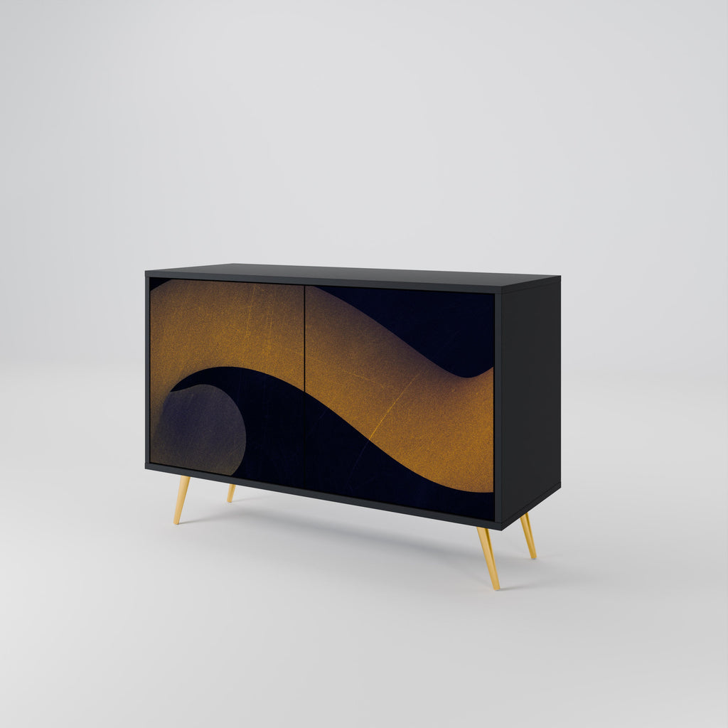 HOLLOW TIME Sideboard mit 2 Türen in Schwarz
