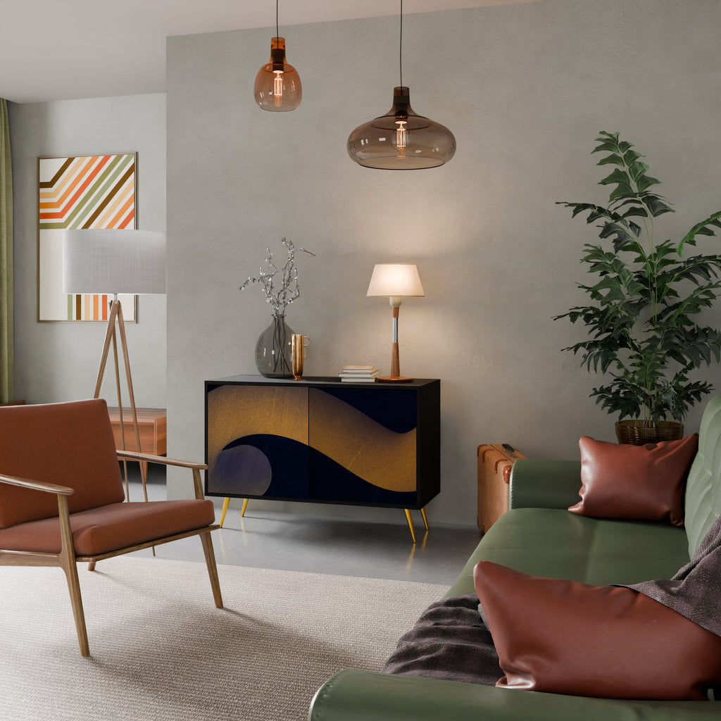 HOLLOW TIME Sideboard mit 2 Türen in Schwarz