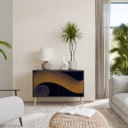 HOLLOW TIME Sideboard mit 2 Türen in Schwarz