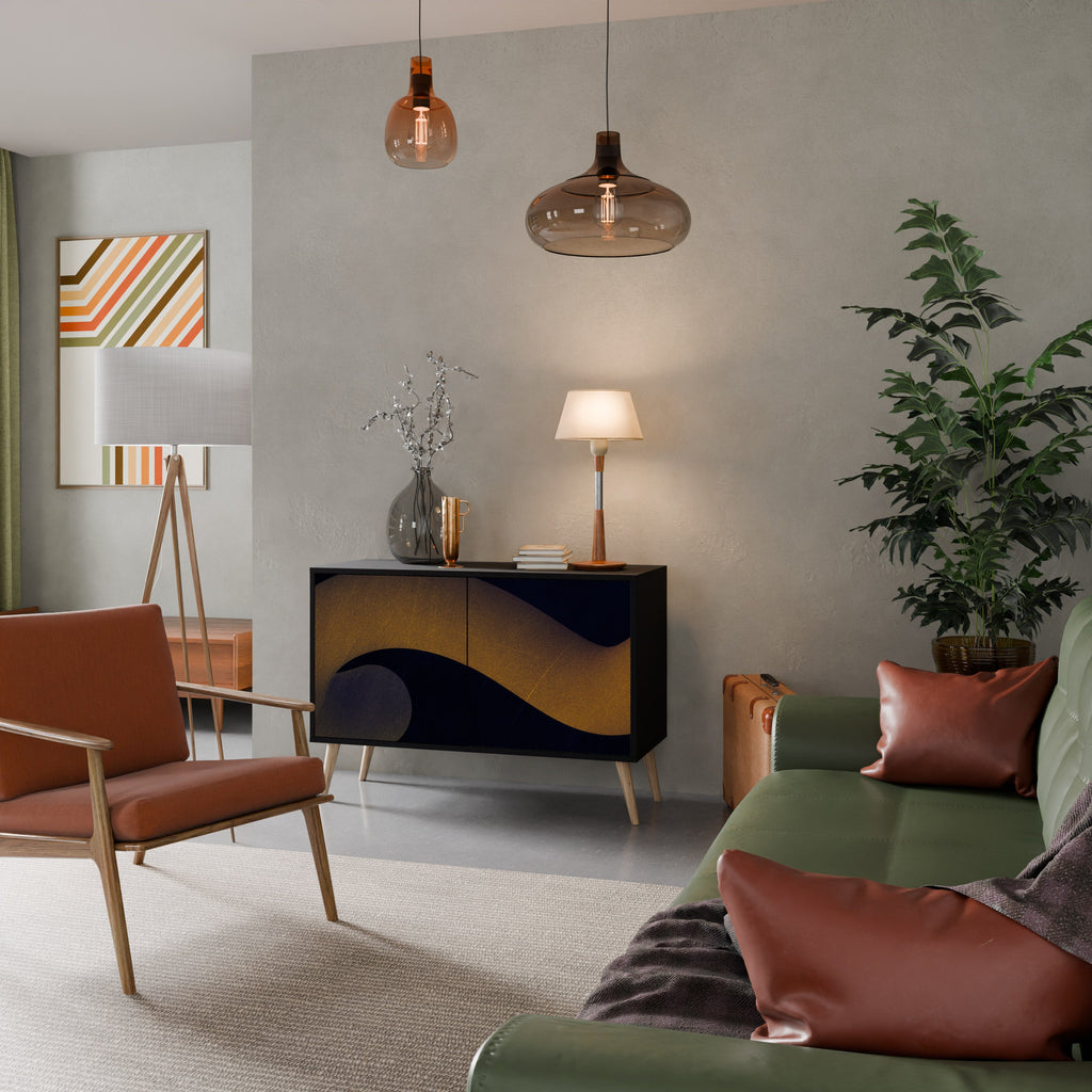 HOLLOW TIME Sideboard mit 2 Türen in Schwarz