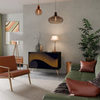 HOLLOW TIME Sideboard mit 2 Türen in Schwarz