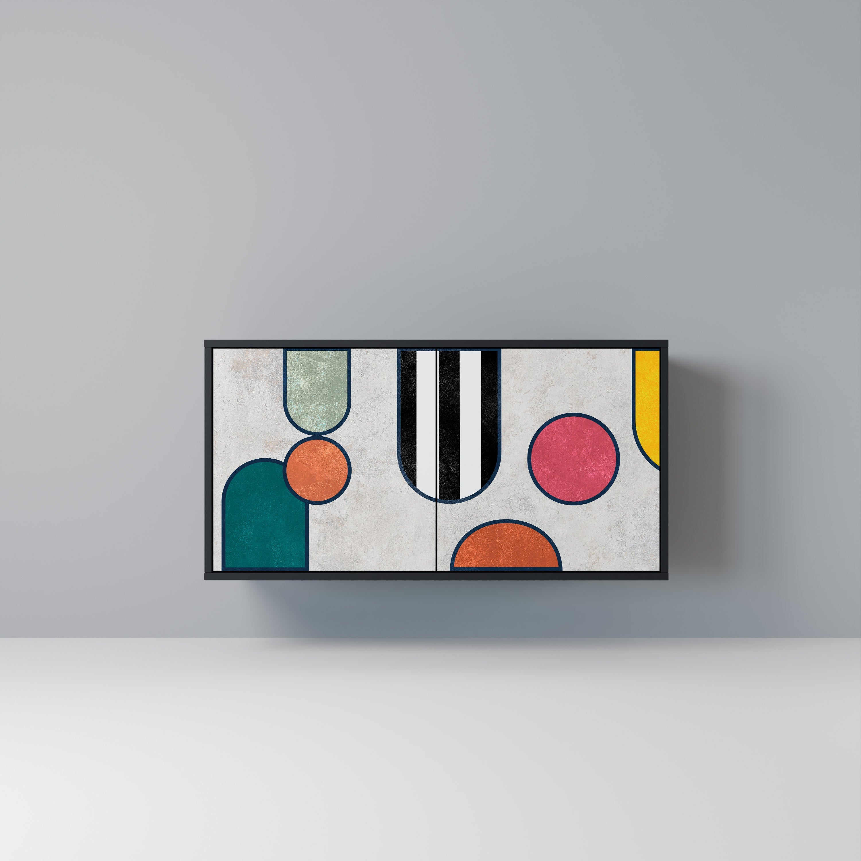 COOL STORY Sideboard mit 2 Türen in Schwarz