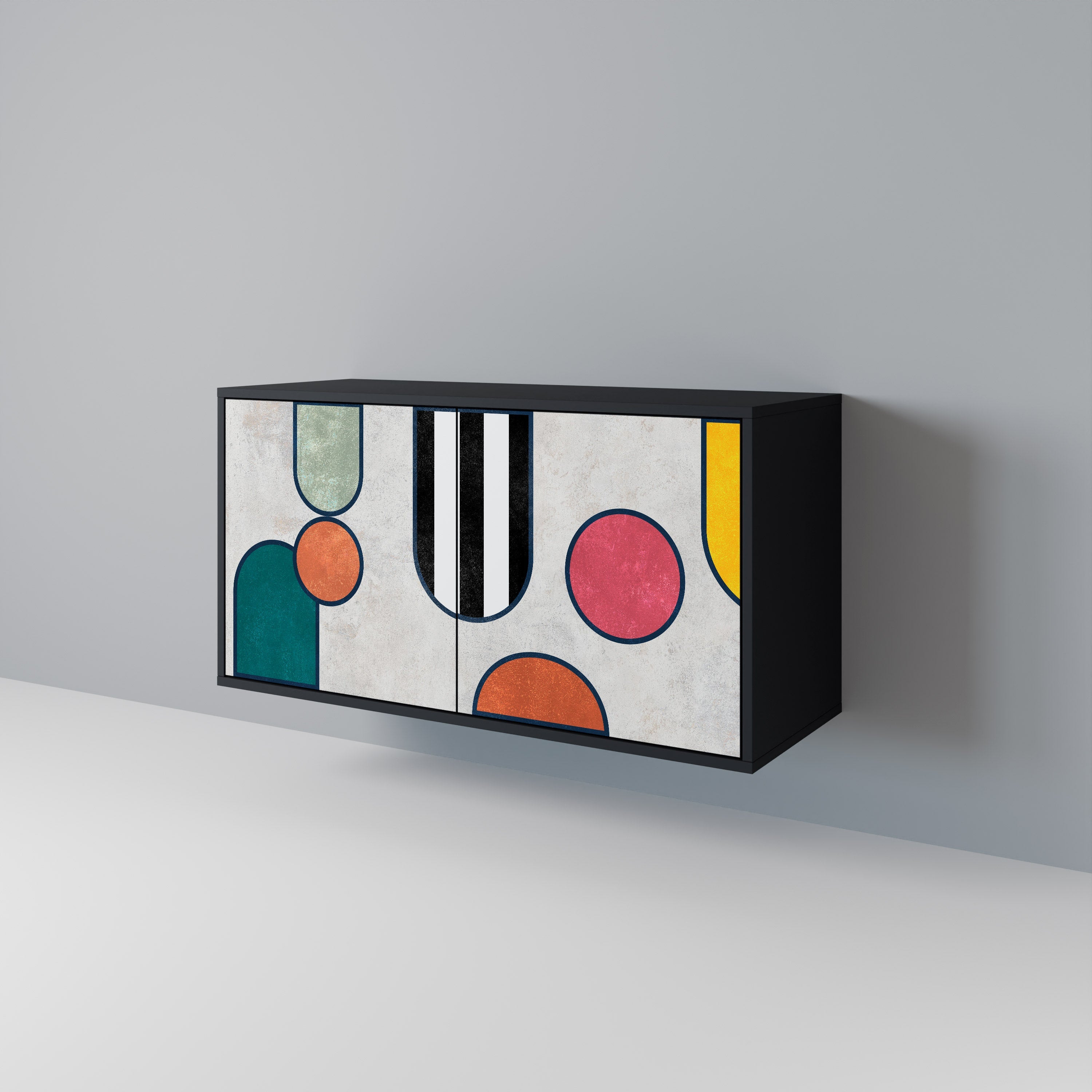 COOL STORY Sideboard mit 2 Türen in Schwarz