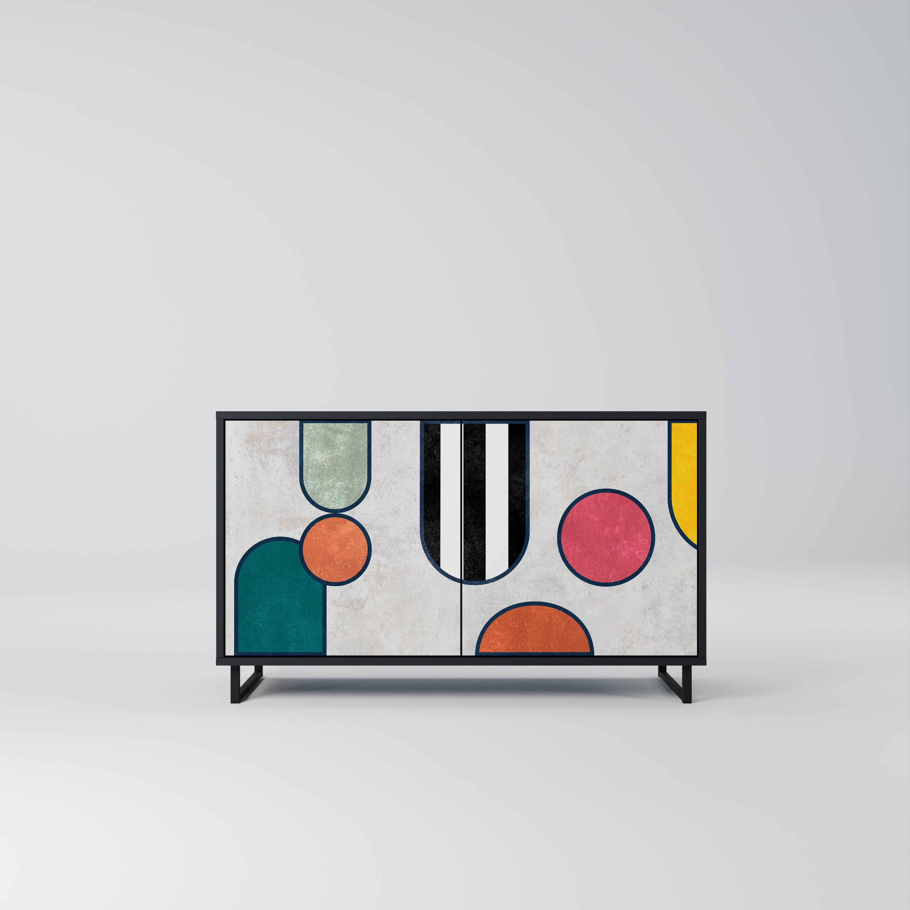 COOL STORY Sideboard mit 2 Türen in Schwarz