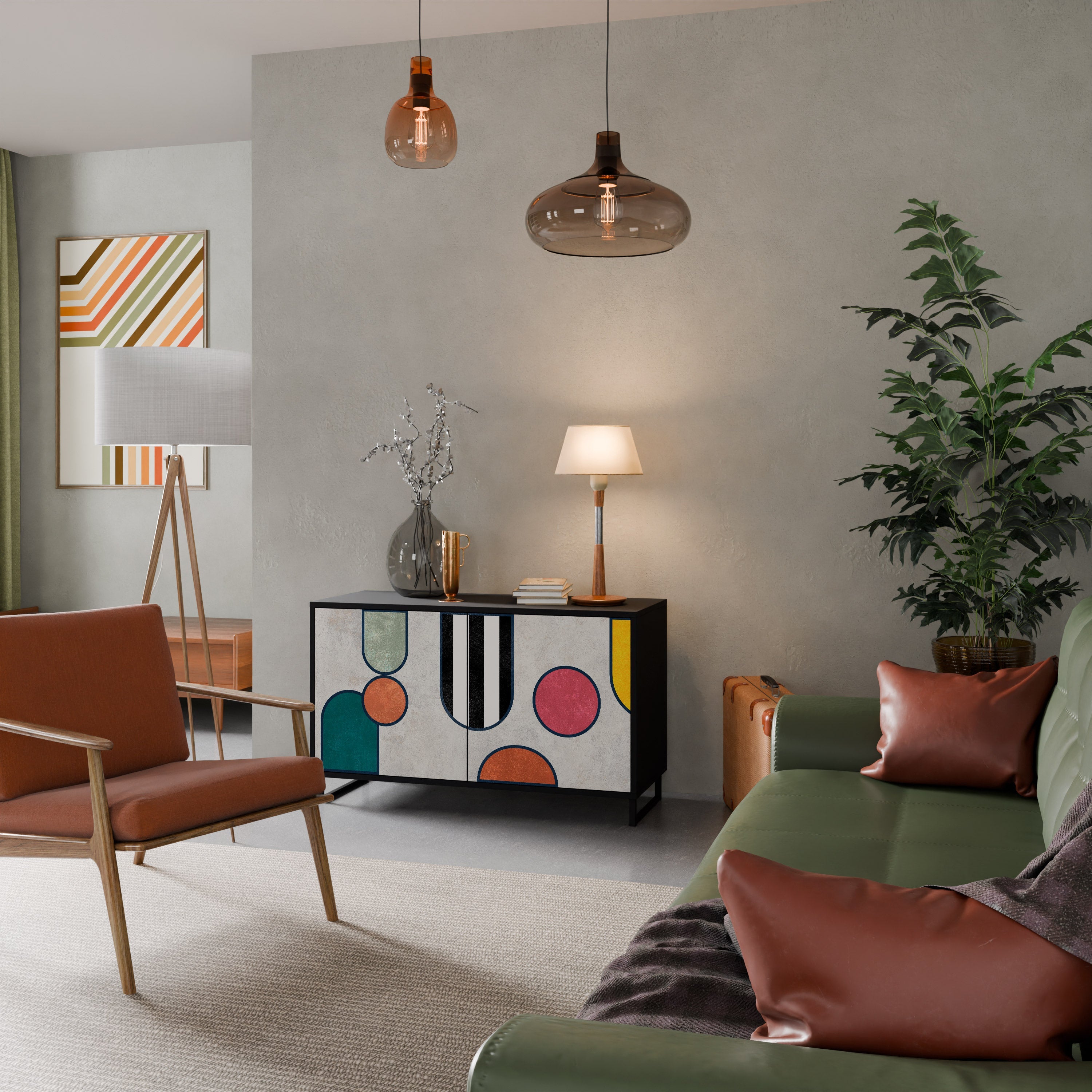 COOL STORY Sideboard mit 2 Türen in Schwarz