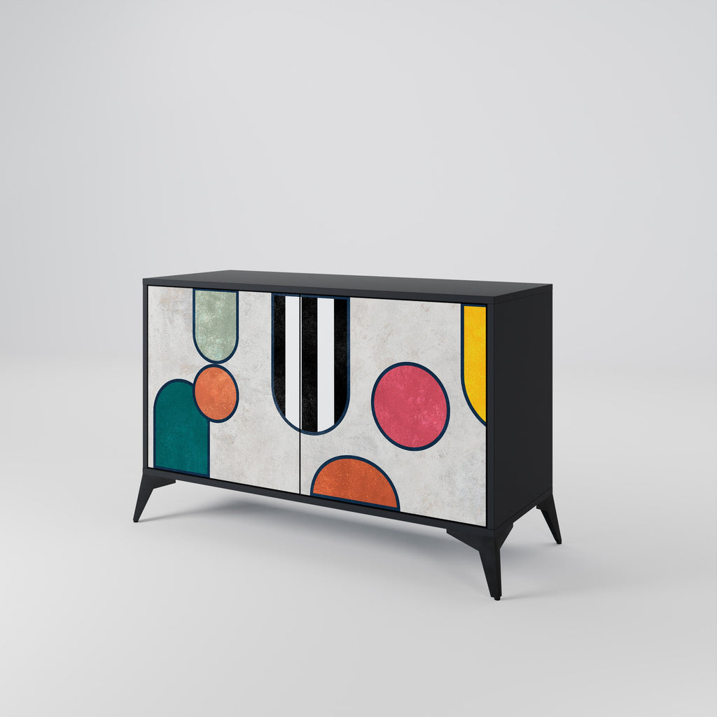 COOL STORY Sideboard mit 2 Türen in Schwarz