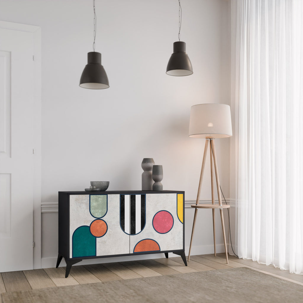 COOL STORY Sideboard mit 2 Türen in Schwarz