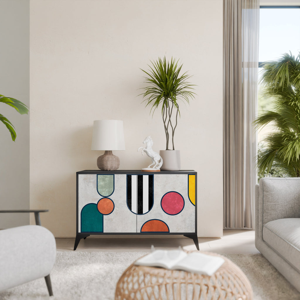 COOL STORY Sideboard mit 2 Türen in Schwarz