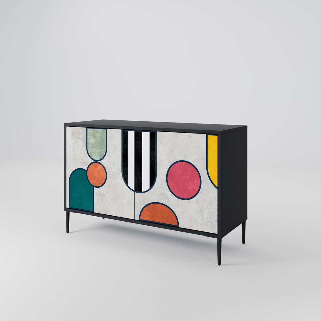 COOL STORY Sideboard mit 2 Türen in Schwarz