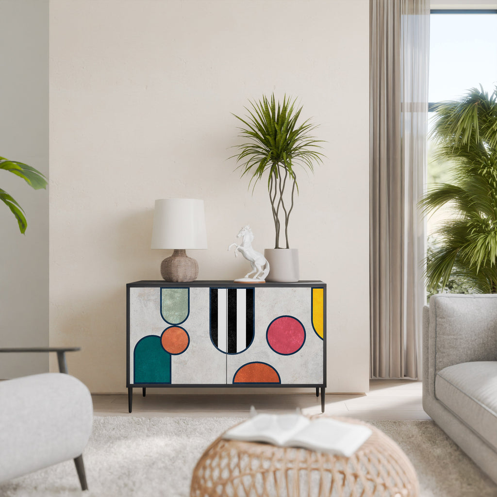 COOL STORY Sideboard mit 2 Türen in Schwarz