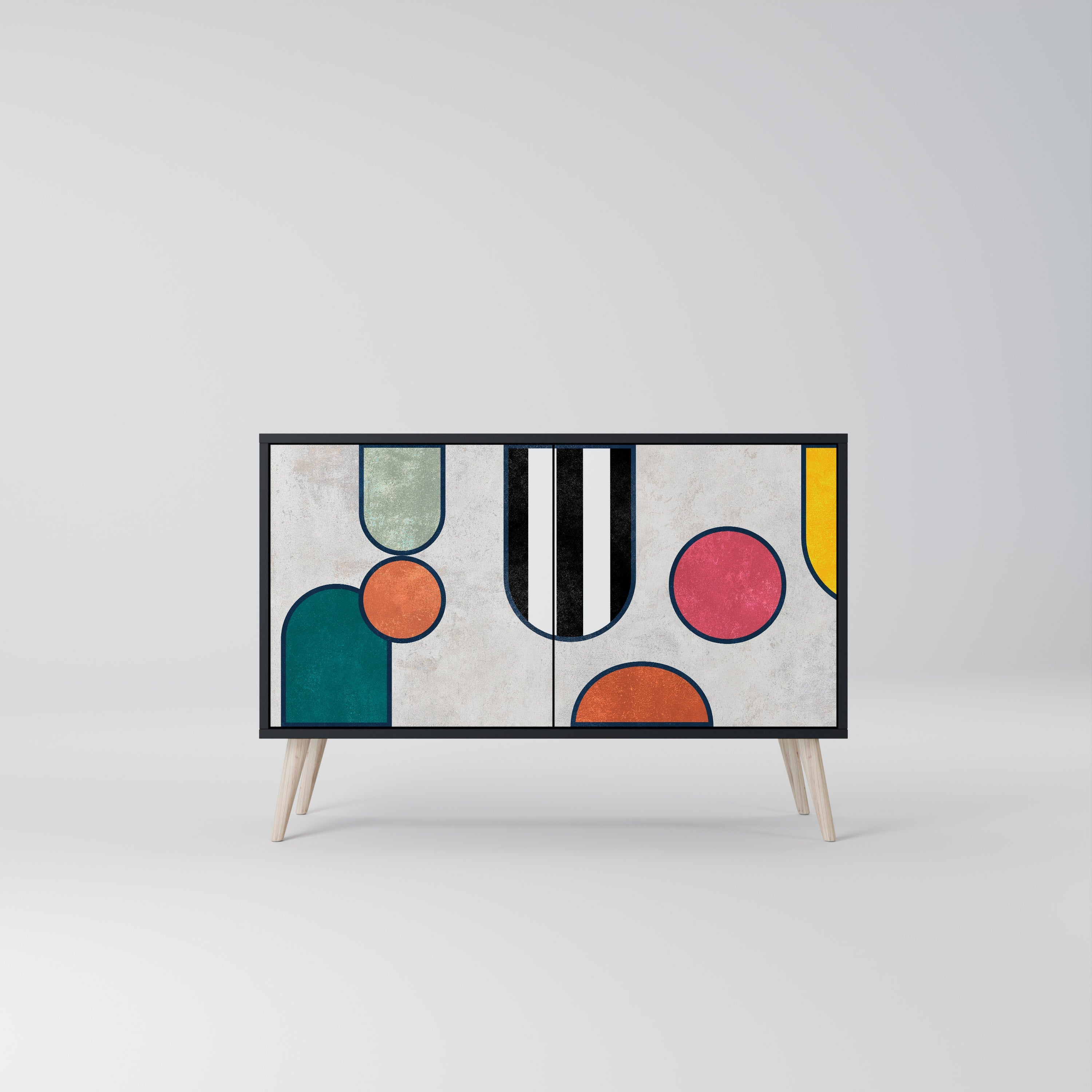 COOL STORY Sideboard mit 2 Türen in Schwarz