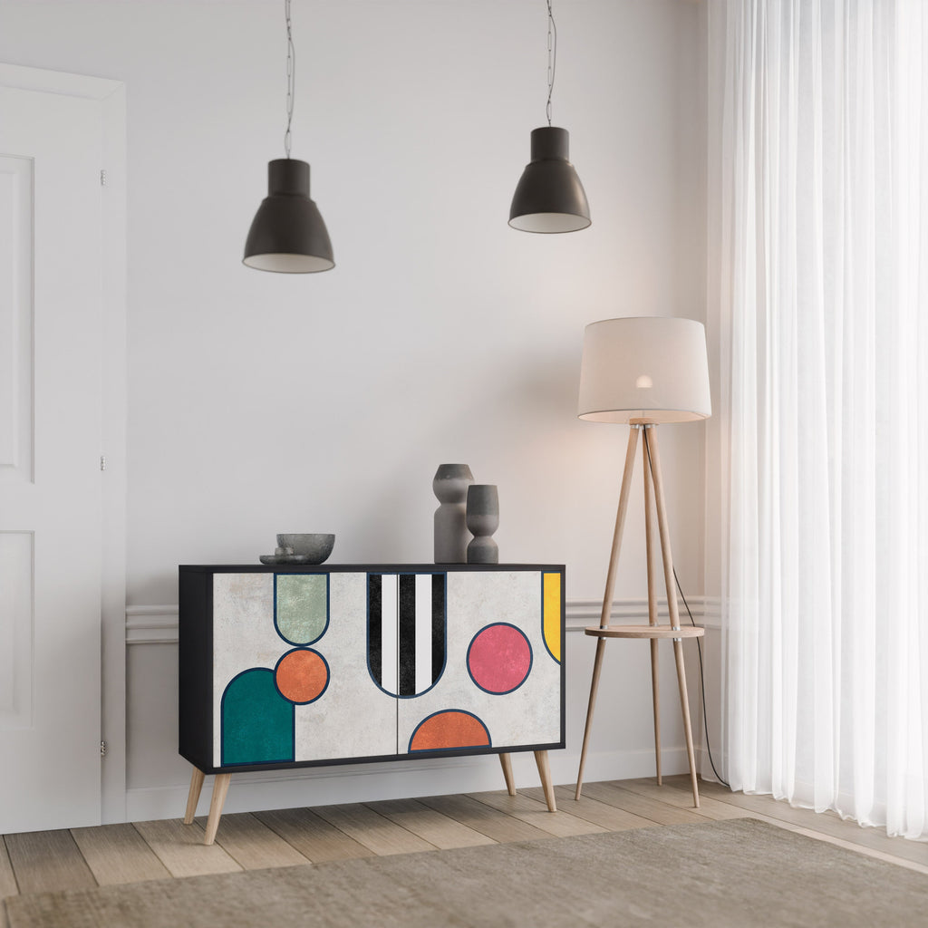 COOL STORY Sideboard mit 2 Türen in Schwarz