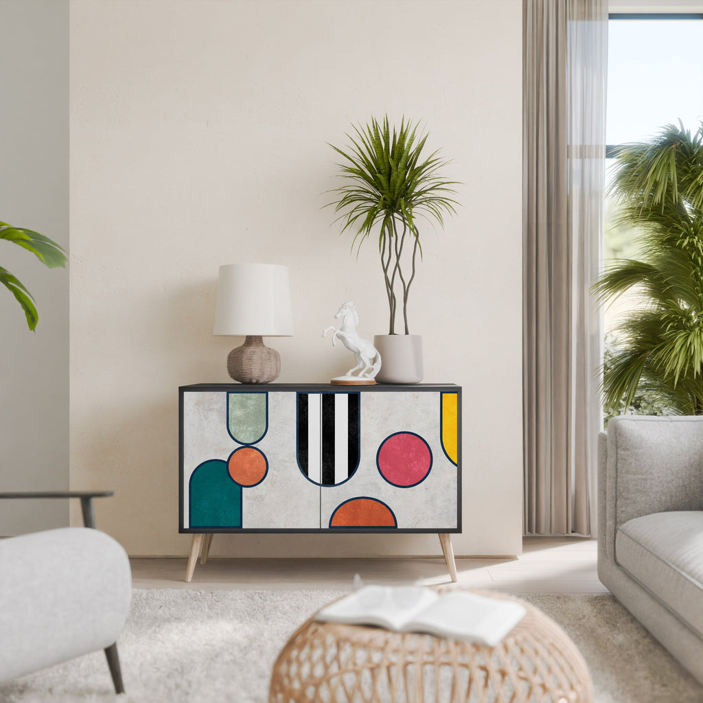 COOL STORY Sideboard mit 2 Türen in Schwarz