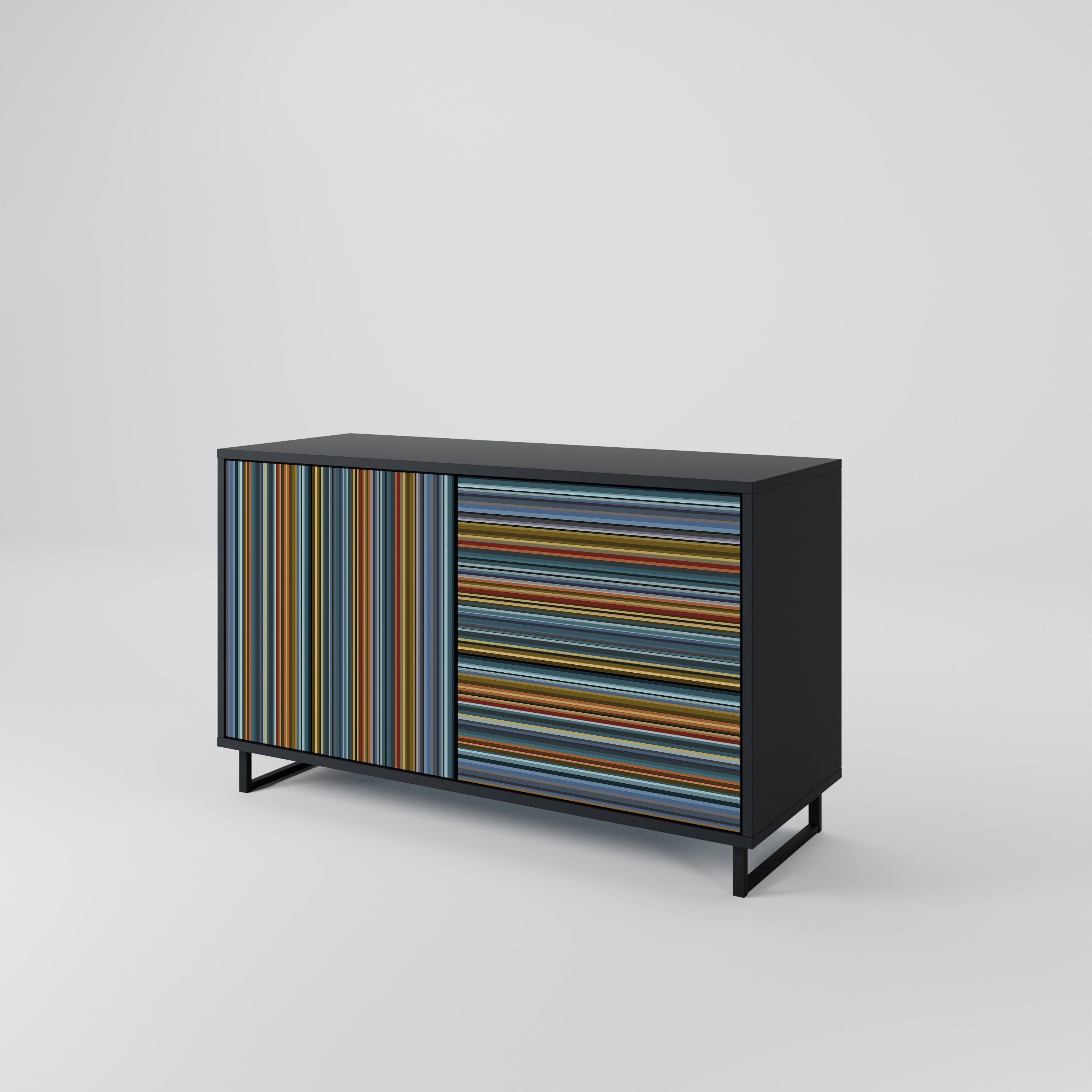 LINEOUT SPECTRUM Sideboard mit 2 Türen in Schwarz