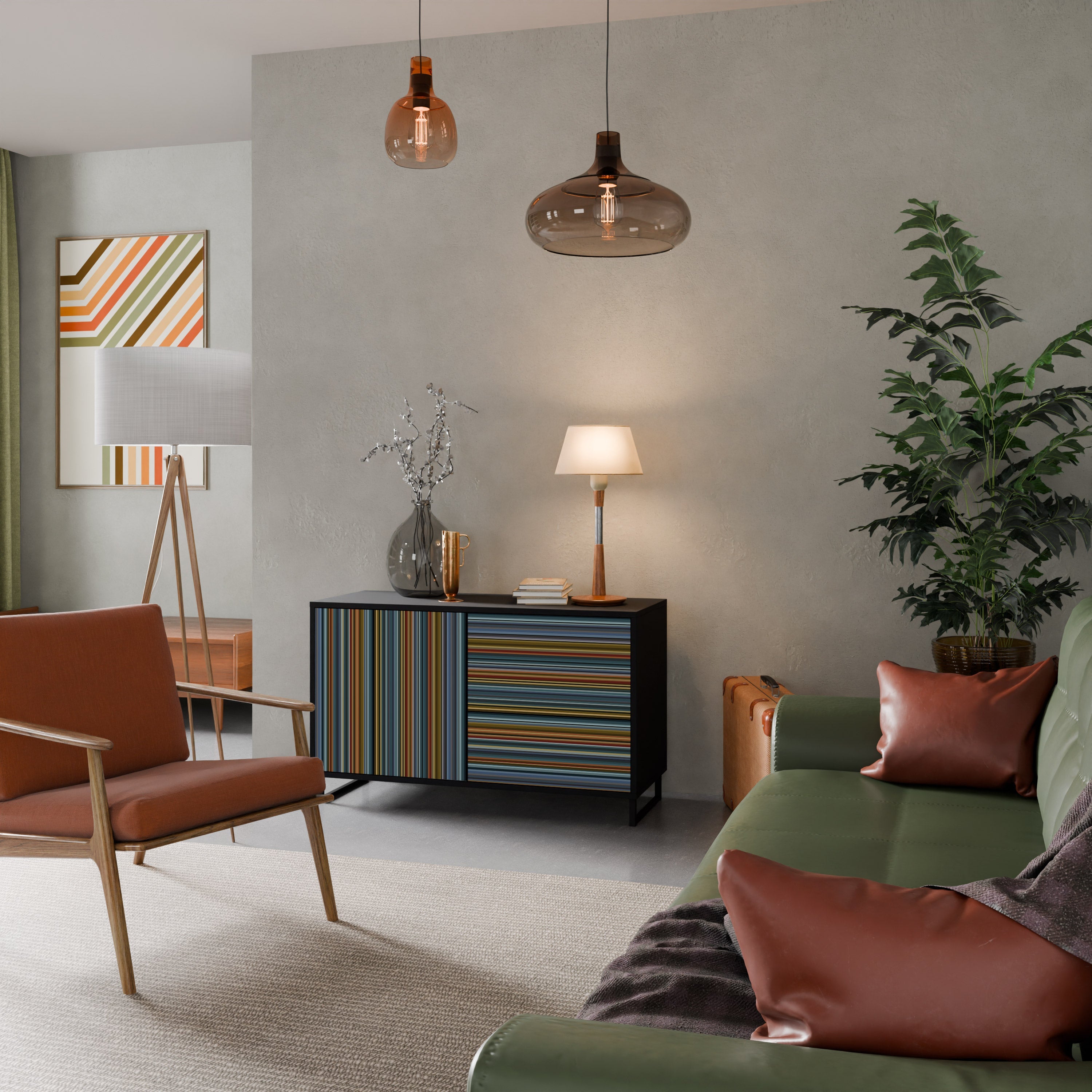 LINEOUT SPECTRUM Sideboard mit 2 Türen in Schwarz