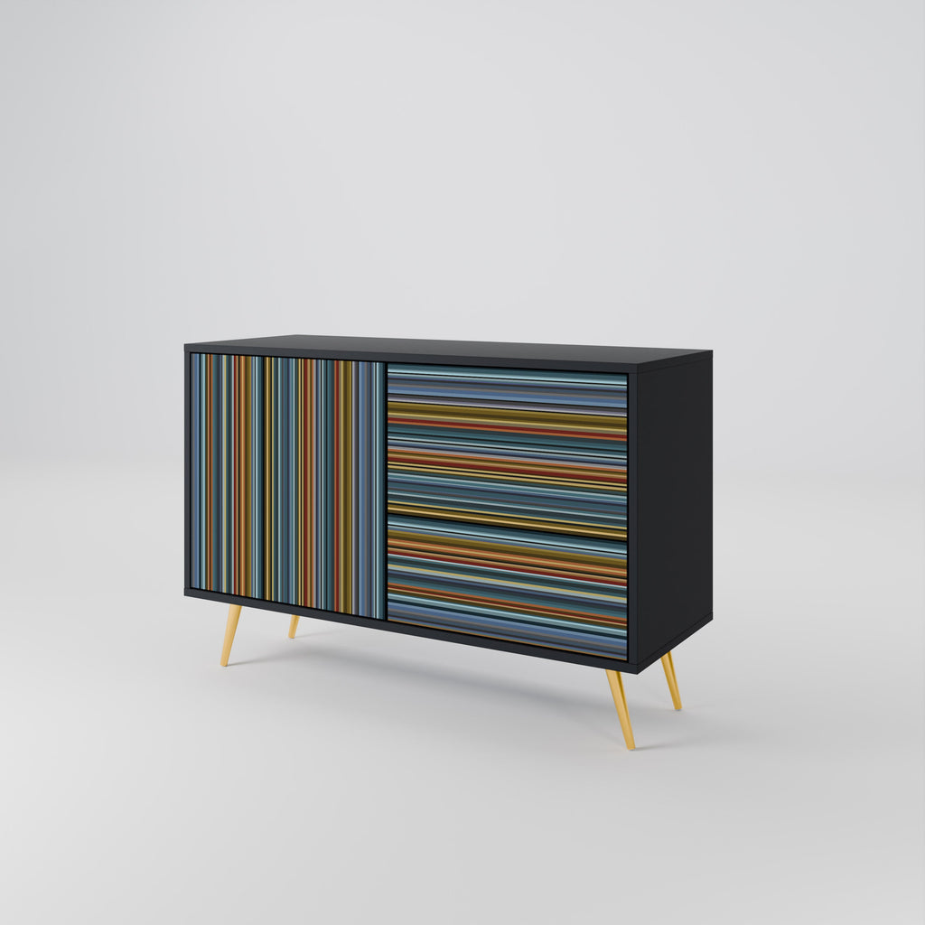 LINEOUT SPECTRUM Sideboard mit 2 Türen in Schwarz