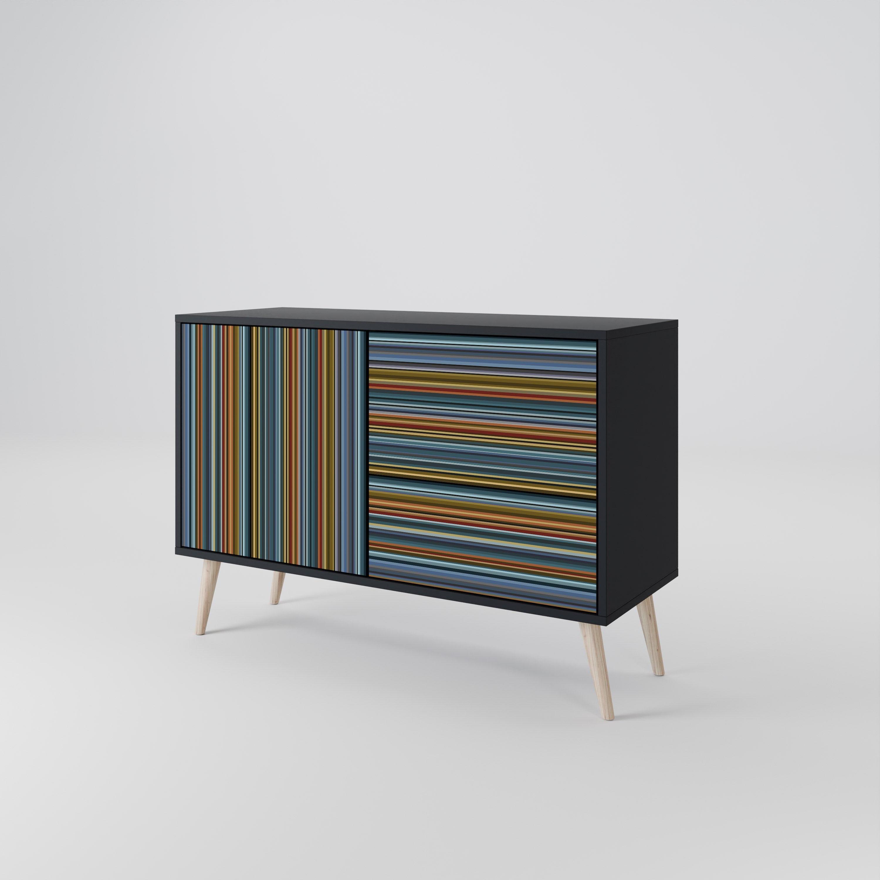LINEOUT SPECTRUM Sideboard mit 2 Türen in Schwarz